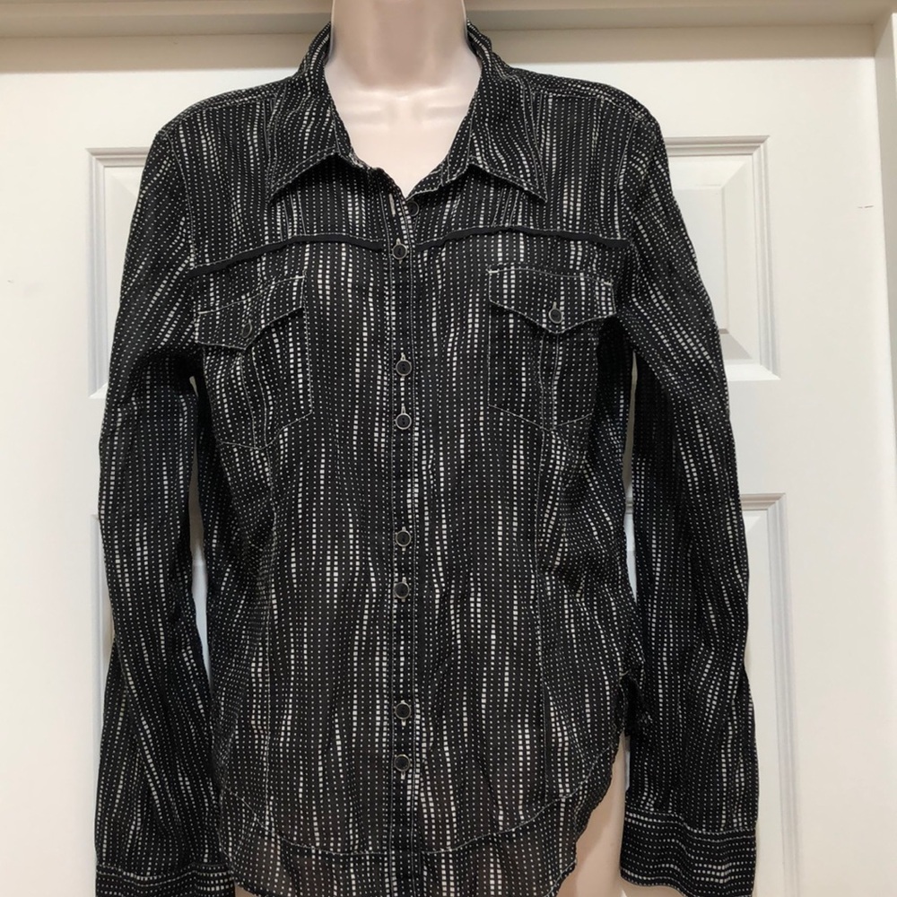 EUC DKNY Jeans Black/White Shirt Size XL
